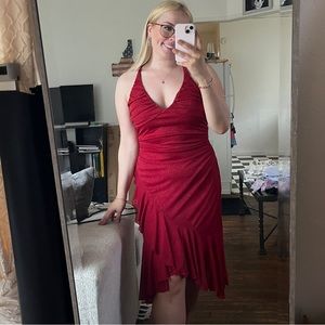 Sexy red dress with sparkles